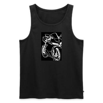 Umriss Motorrad - Männer Premium Bio Tank Top - Schwarz - Vorne - Michal (187cm)