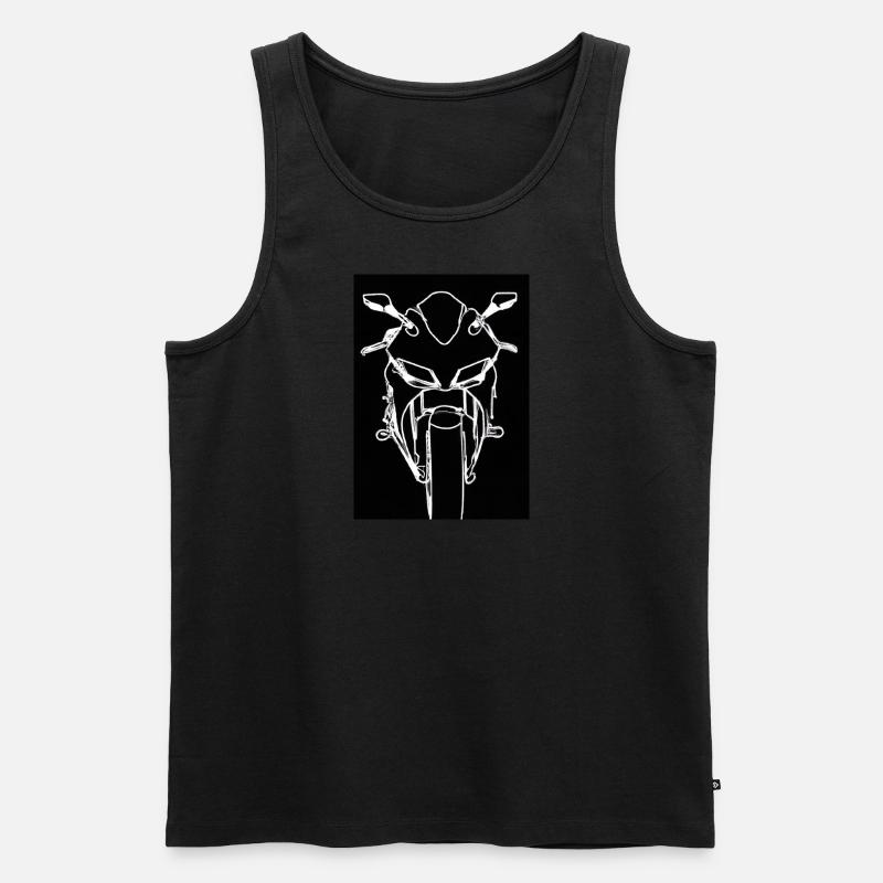 Umriss Motorrad - Männer Premium Bio Tank Top - Schwarz