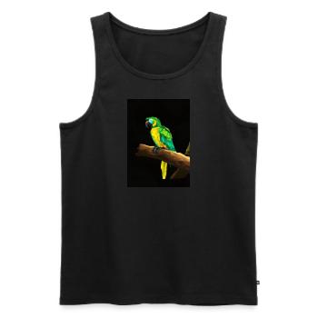 Papagei auf einem Baum - Männer Premium Bio Tank Top - Schwarz - Vorne - AI Model Male 178 light (178cm)