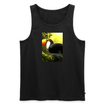 Tukan im Dschungel - Männer Premium Bio Tank Top - Schwarz - Vorne - Michal (187cm)