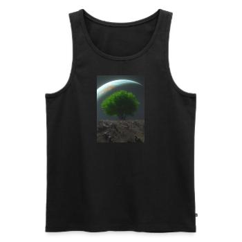 Baum auf dem Mond - Männer Premium Bio Tank Top - Schwarz - Vorne - Michal (187cm)