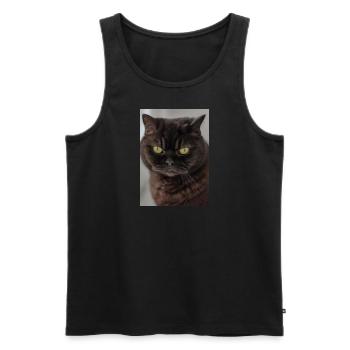 Britisch Kurzhaar Grüne Augen - Männer Premium Bio Tank Top - Schwarz - Vorne - Michal (187cm)