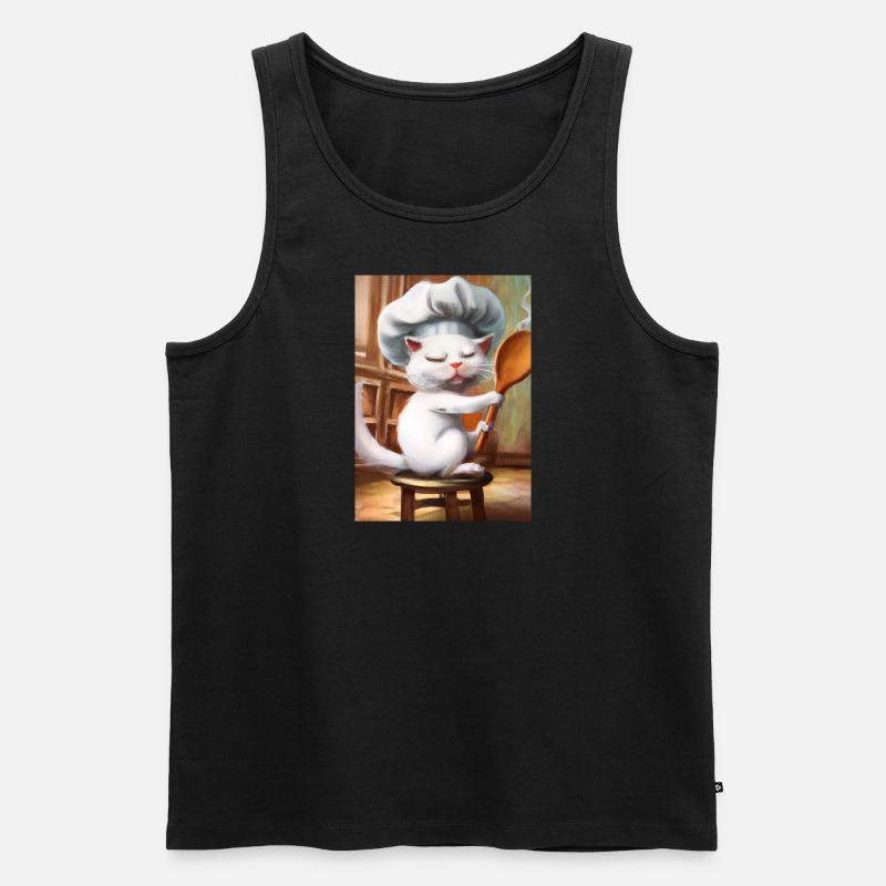 Chefkoch Katze - Männer Premium Bio Tank Top - Schwarz