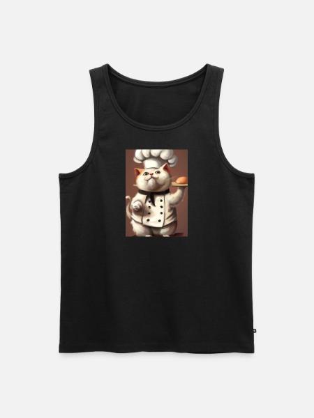 Chefkoch Katze - Männer Premium Bio Tank Top - Schwarz