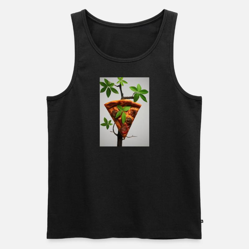 Wachsende Pizza - Männer Premium Bio Tank Top - Schwarz