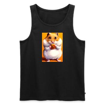 Hamster frisst - Männer Premium Bio Tank Top - Schwarz - Vorne - AI Model Male 178 light (178cm)