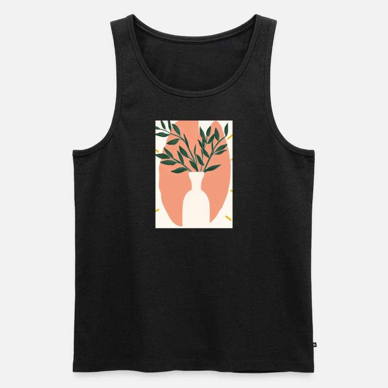 Florale Blumenformen - Männer Premium Bio Tank Top - Schwarz