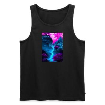 Mystischer Wasserfall - Männer Premium Bio Tank Top - Schwarz - Vorne - AI Model Male 178 light (178cm)