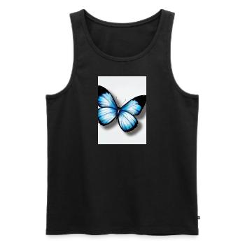 Blauer Schmetterling - Männer Premium Bio Tank Top - Schwarz - Vorne - AI Model Male 178 light (178cm)