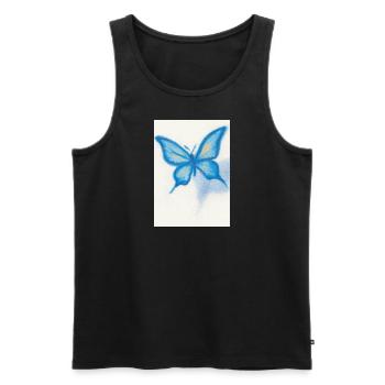 Blauer Schmetterling - Männer Premium Bio Tank Top - Schwarz - Vorne - AI Model Male 178 light (178cm)