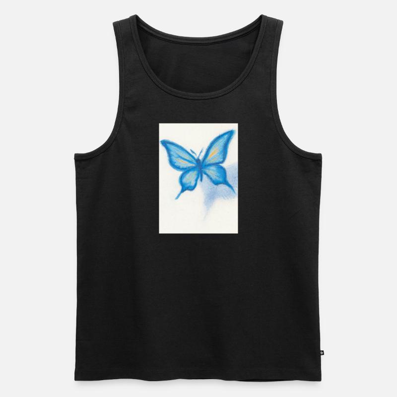 Blauer Schmetterling - Männer Premium Bio Tank Top - Schwarz