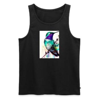 Bunter Vogel - Männer Premium Bio Tank Top - Schwarz - Vorne - Michal (187cm)