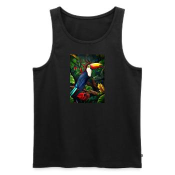 Dschungel-Tukan - Männer Premium Bio Tank Top - Schwarz - Vorne - Michal (187cm)
