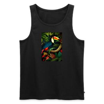 Dschungel-Tukan - Männer Premium Bio Tank Top - Schwarz - Vorne - Michal (187cm)
