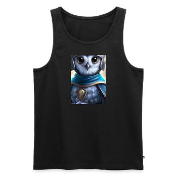 Ritter Eule - Männer Premium Bio Tank Top - Schwarz - Vorne - AI Model Male 178 light (178cm)