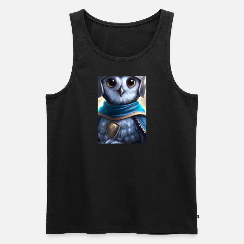 Ritter Eule - Männer Premium Bio Tank Top - Schwarz