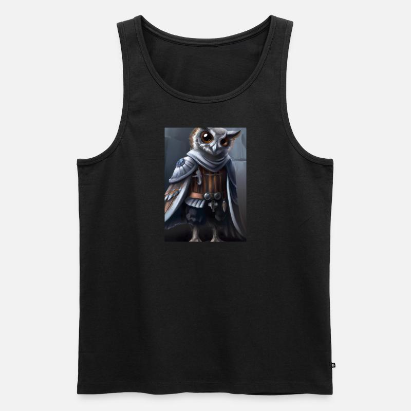 Ritter Eule - Männer Premium Bio Tank Top - Schwarz
