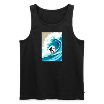 Brandungsrohr - Männer Premium Bio Tank Top - Schwarz - Vorne - Michal (187cm)