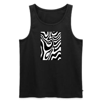Abstrakte Flüssigkeitswirbel - Männer Premium Bio Tank Top - Schwarz - Vorne - Michal (187cm)