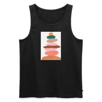 Ausgleichende Steine - Männer Premium Bio Tank Top - Schwarz - Vorne - Michal (187cm)