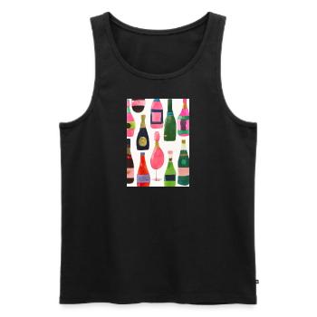 Flaschen-Muster-Malerei - Männer Premium Bio Tank Top - Schwarz - Vorne - Michal (187cm)