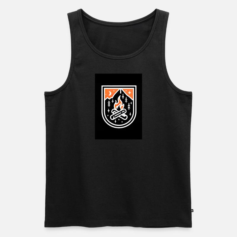 Camping Feuer - Männer Premium Bio Tank Top - Schwarz