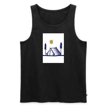 Camping-Zelt - Männer Premium Bio Tank Top - Schwarz - Vorne - Michal (187cm)