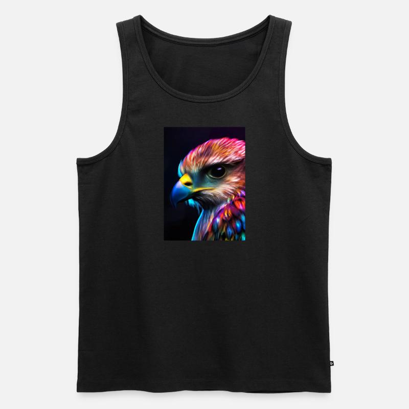 Buntes Vogelgesicht - Männer Premium Bio Tank Top - Schwarz
