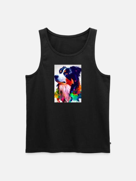 Bunter Border Collie - Männer Premium Bio Tank Top - Schwarz