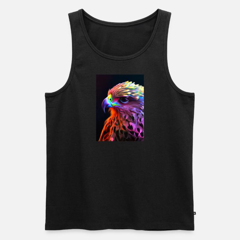 Buntes Vogelgesicht - Männer Premium Bio Tank Top - Schwarz