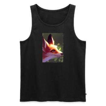 Niedliche Fuchs-Malerei - Männer Premium Bio Tank Top - Schwarz - Vorne - Michal (187cm)