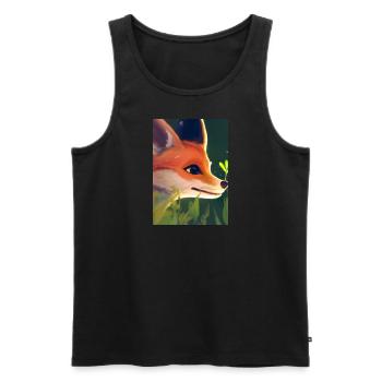 Niedliche Fuchs-Malerei - Männer Premium Bio Tank Top - Schwarz - Vorne - Michal (187cm)