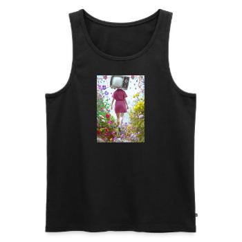 Flower TV Frauen - Männer Premium Bio Tank Top - Schwarz - Vorne - Michal (187cm)
