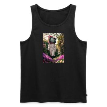 Flower TV Frauen - Männer Premium Bio Tank Top - Schwarz - Vorne - Michal (187cm)