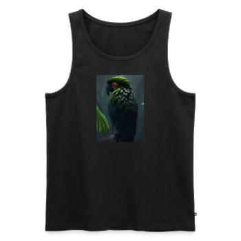 Grüner Dschungelvogel - Männer Premium Bio Tank Top - Schwarz - Vorne - Michal (187cm)