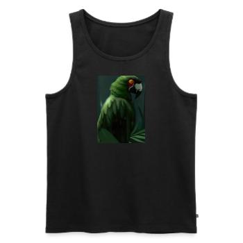 Grüner Dschungelvogel - Männer Premium Bio Tank Top - Schwarz - Vorne - Michal (187cm)