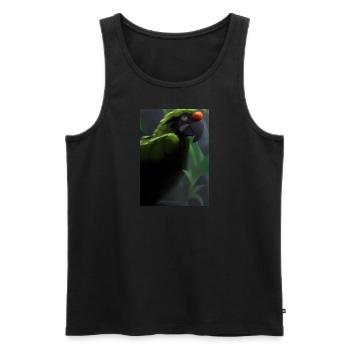 Grüner Dschungelvogel - Männer Premium Bio Tank Top - Schwarz - Vorne - Michal (187cm)
