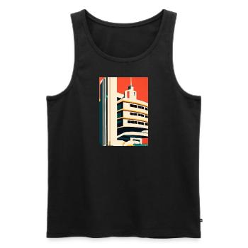 Minimalistisches Stadthaus - Männer Premium Bio Tank Top - Schwarz - Vorne - Michal (187cm)
