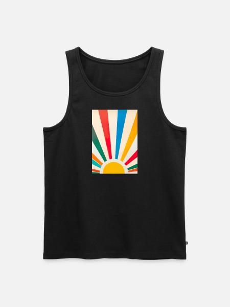Minimalistische Sonne - Männer Premium Bio Tank Top - Schwarz