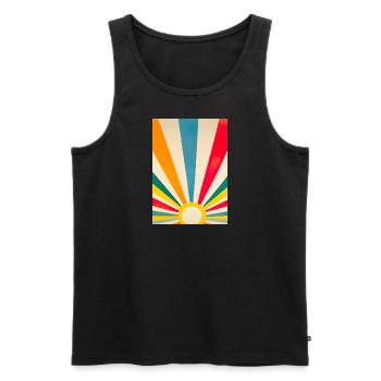 Minimalistische Sonne - Männer Premium Bio Tank Top - Schwarz - Vorne - Michal (187cm)