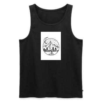 Nacht Camping Malerei - Männer Premium Bio Tank Top - Schwarz - Vorne - Michal (187cm)