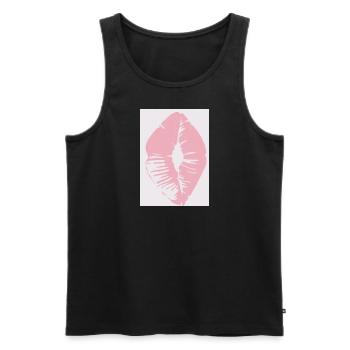 Rosa Lippen - Männer Premium Bio Tank Top - Schwarz - Vorne - AI Model Male 178 light (178cm)