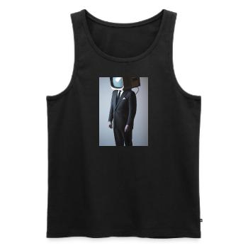 Anzug Tube TV Mann - Männer Premium Bio Tank Top - Schwarz - Vorne - AI Model Male 178 light (178cm)