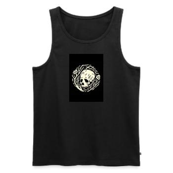 Schädel in Pflanzen - Männer Premium Bio Tank Top - Schwarz - Vorne - Michal (187cm)