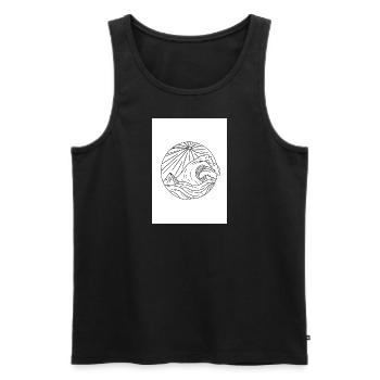 Welle und Sonne - Männer Premium Bio Tank Top - Schwarz - Vorne - AI Model Male 178 light (178cm)