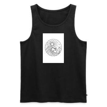 Welle und Sonne - Männer Premium Bio Tank Top - Schwarz - Vorne - AI Model Male 178 light (178cm)