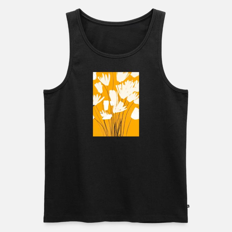 Weiße Blumen - Männer Premium Bio Tank Top - Schwarz