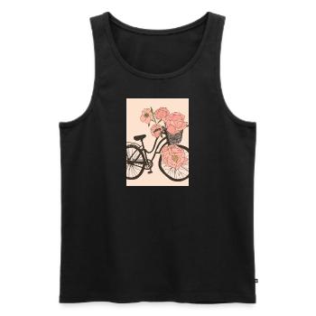 Fahrrad mit Blumen - Männer Premium Bio Tank Top - Schwarz - Vorne - Michal (187cm)