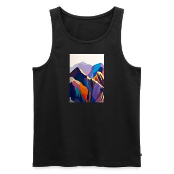 Bunte Berge - Männer Premium Bio Tank Top - Schwarz - Vorne - AI Model Male 178 light (178cm)