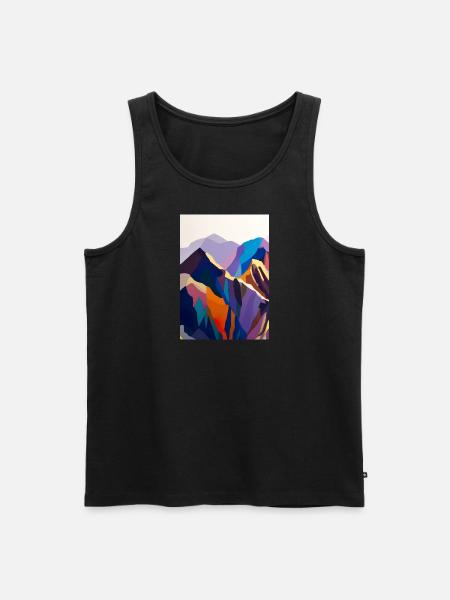 Bunte Berge - Männer Premium Bio Tank Top - Schwarz